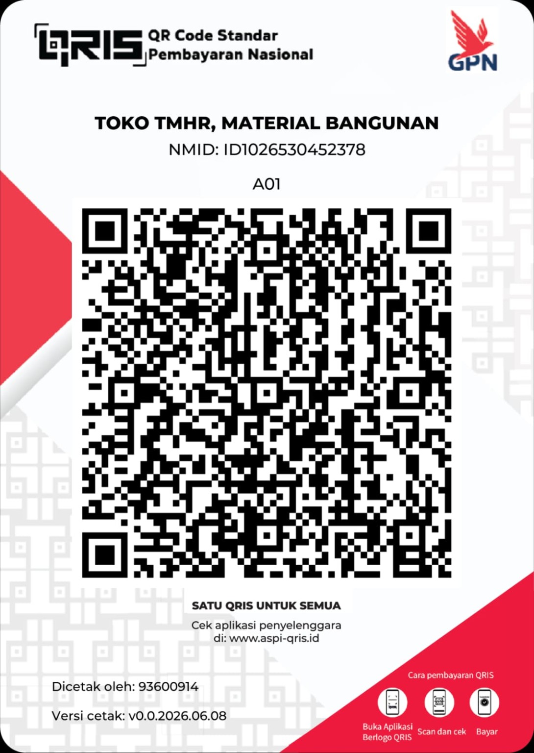 QRIS TOKO TMHR, MATERIAL BANGUNAN